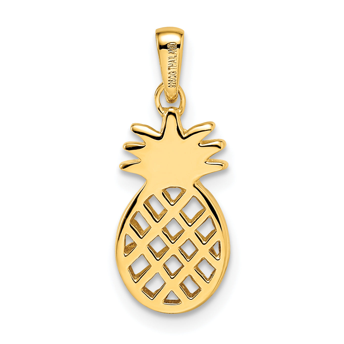 Ss/Gold Plated Sterling Silver Gold-Plated Pineapple Pendant