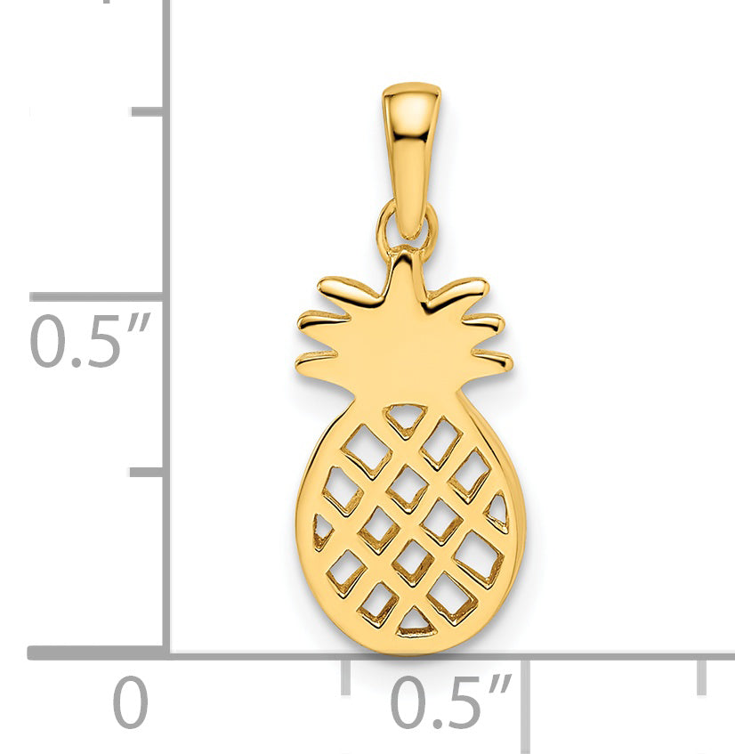 Ss/Gold Plated Sterling Silver Gold-Plated Pineapple Pendant