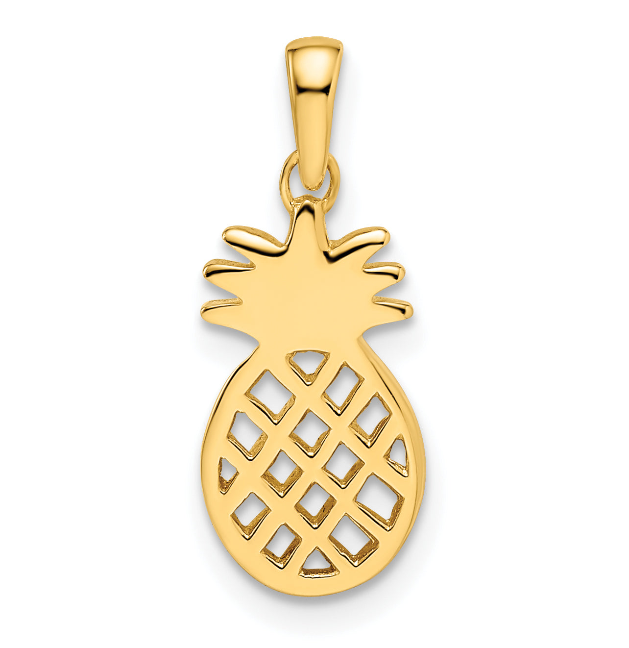 Ss/Gold Plated Sterling Silver Gold-Plated Pineapple Pendant