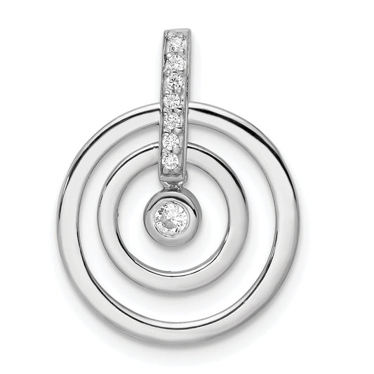 Sterling Silver Rh Polished Cz Circle Pendant