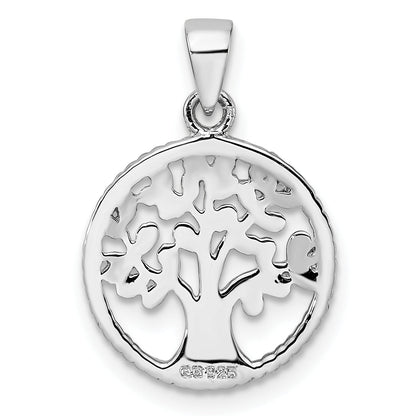 Sterling Silver Rh Tree Pendant