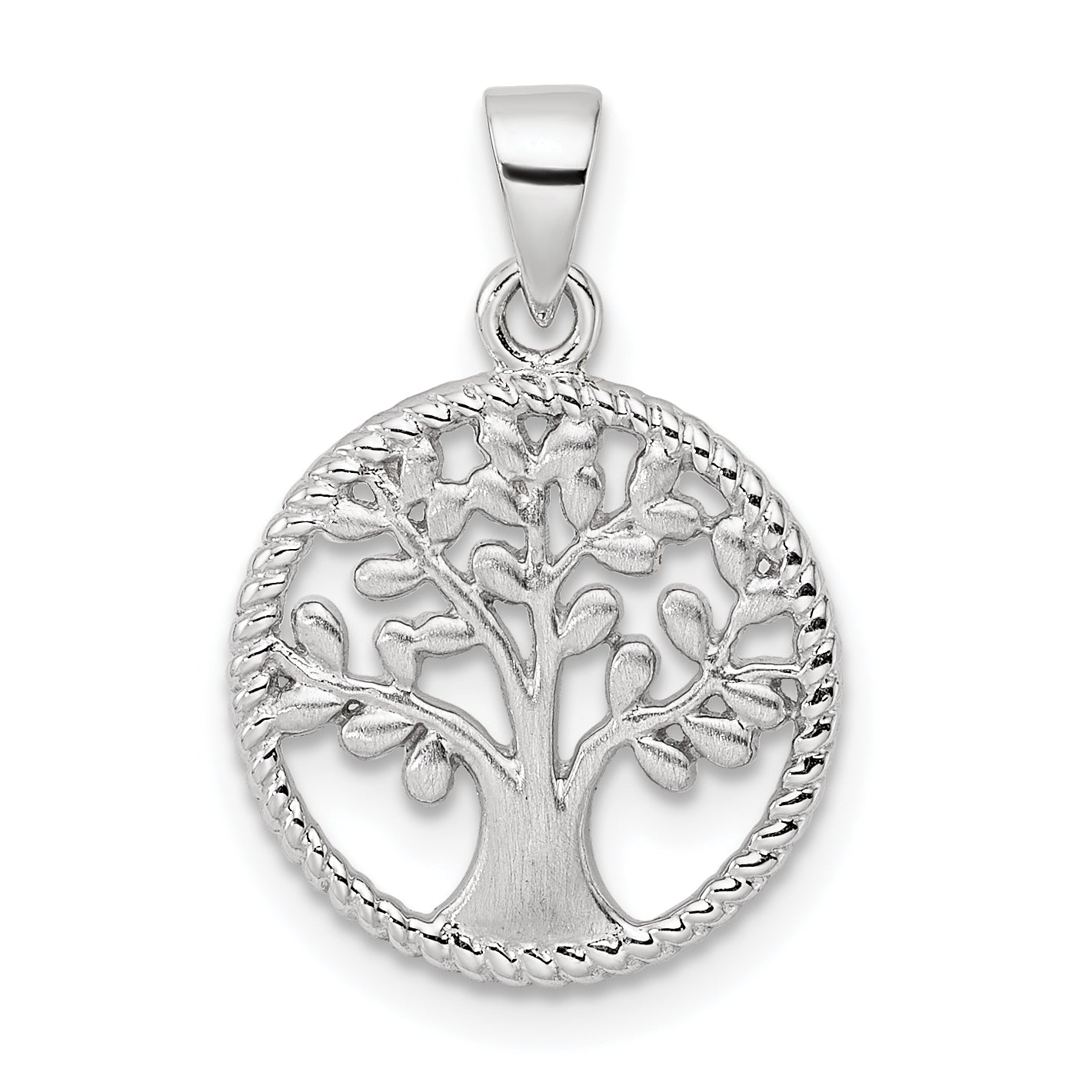 Sterling Silver Rh Tree Pendant