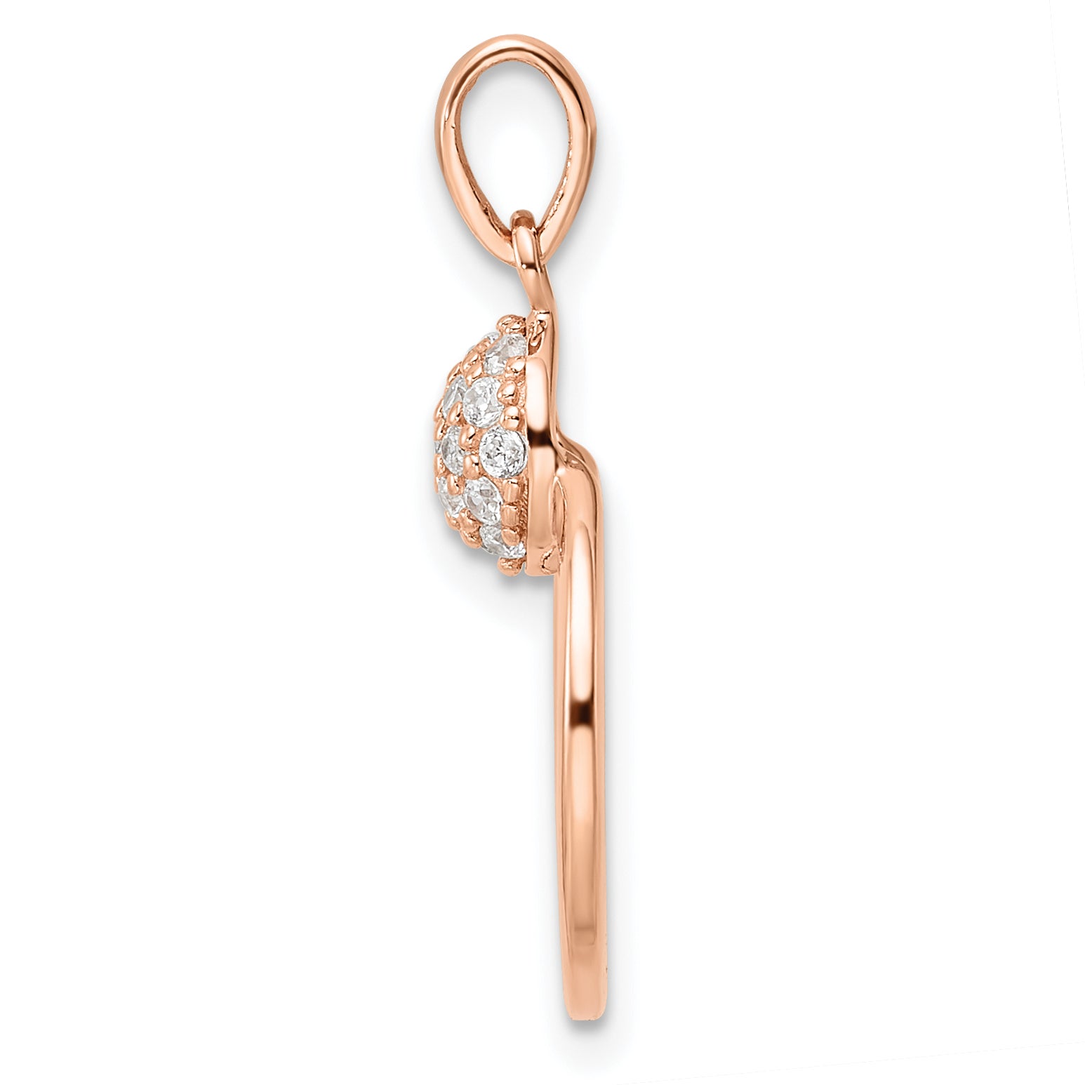 Ss/Rose Plated Sterling Silver & Rose Gold-Plated Cz Circle Pendant