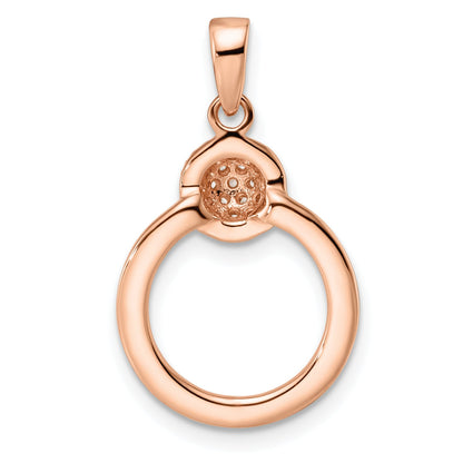 Ss/Rose Plated Sterling Silver & Rose Gold-Plated Cz Circle Pendant