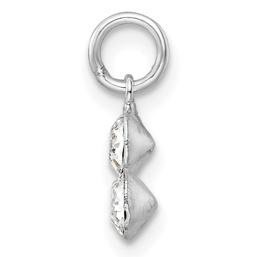 Sterling Silver Rh-Plated Crystal 3-Stone Pendant