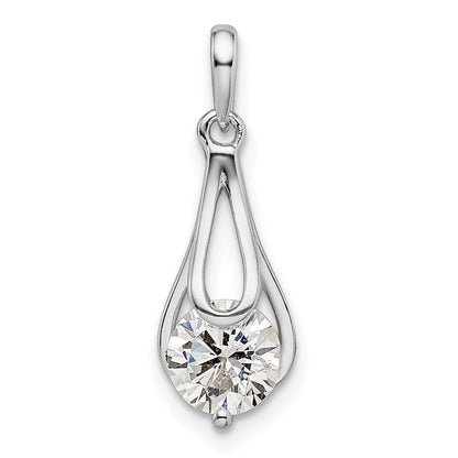 Sterling Silver Rhodium-Plated Cz Pendant