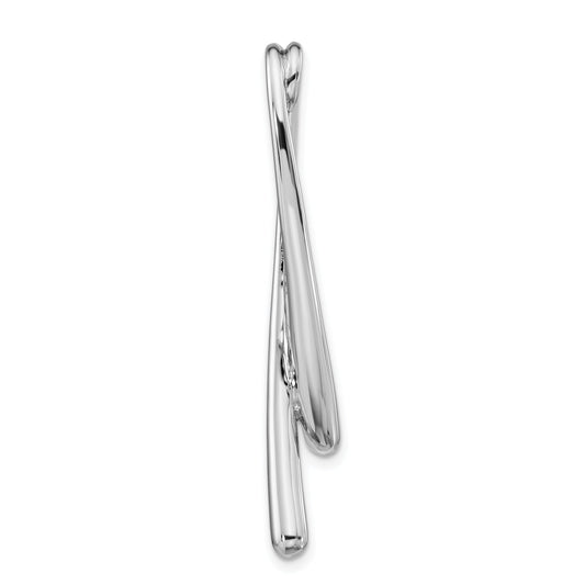 Sterling Silver Rh-Plated Polished Chain Slide