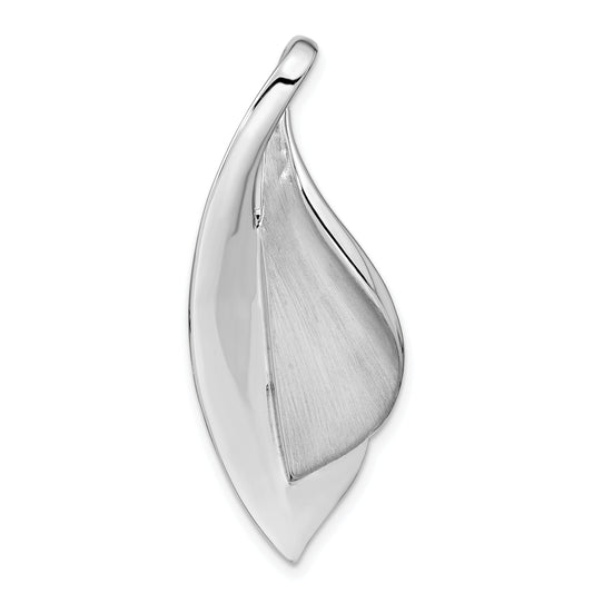 Sterling Silver Rh-Plated Brushed & Polished Fancy Chain Slide