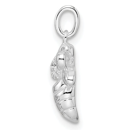 Sterling Silver Rhodium-Plated Polished Cz Bumble Bee Pendant