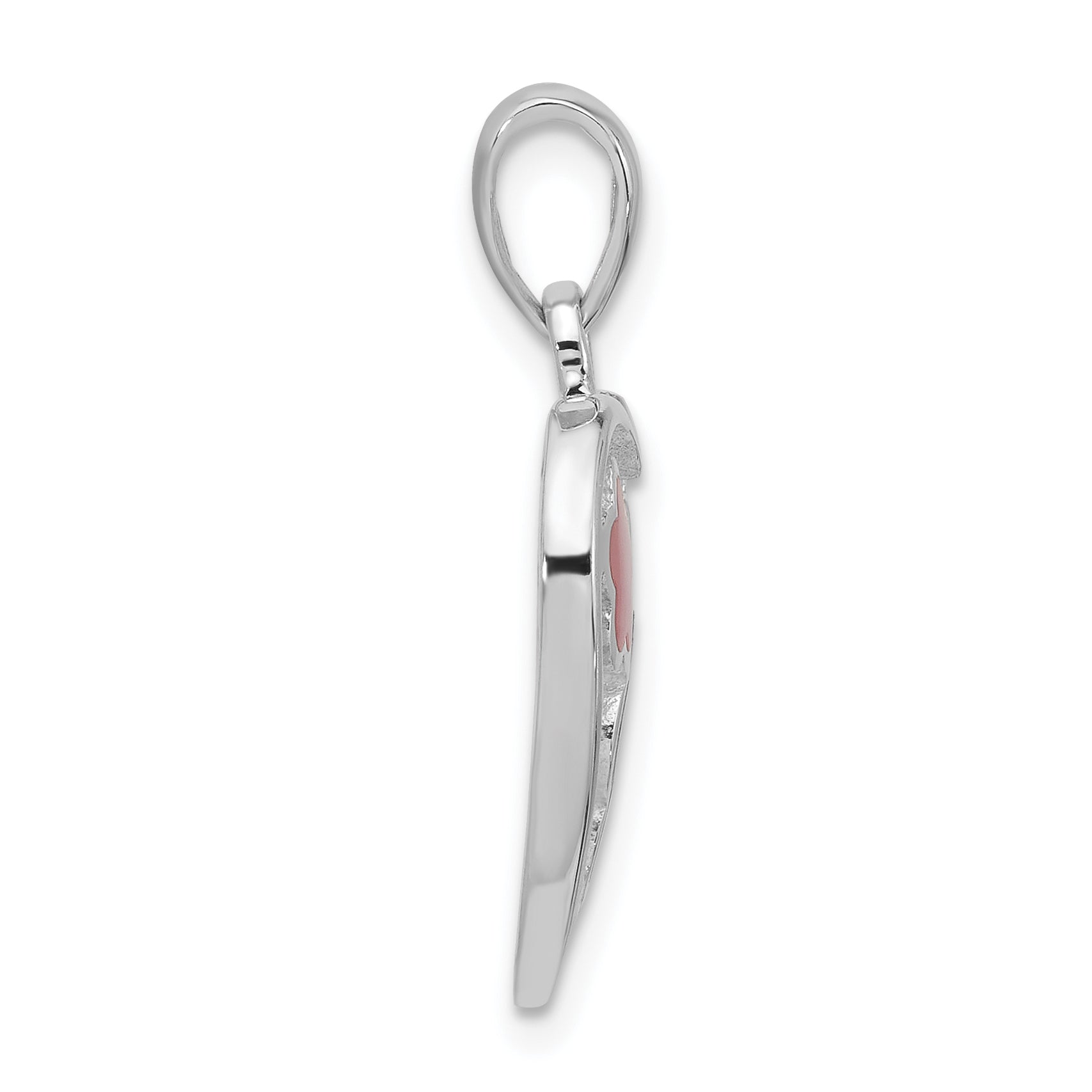 Sterling Silver Polished Multi-Color Shell Heart Pendant