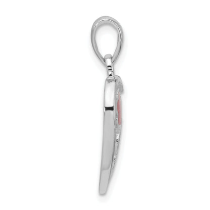 Sterling Silver Polished Multi-Color Shell Heart Pendant