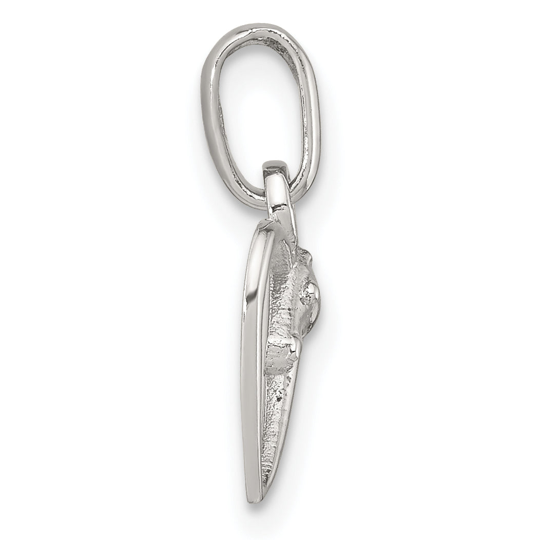 Sterling Silver Rhodium-Plated Open Heart Horse Head Pendant