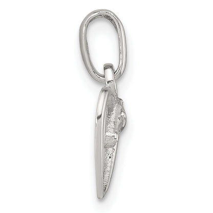 Sterling Silver Rhodium-Plated Open Heart Horse Head Pendant