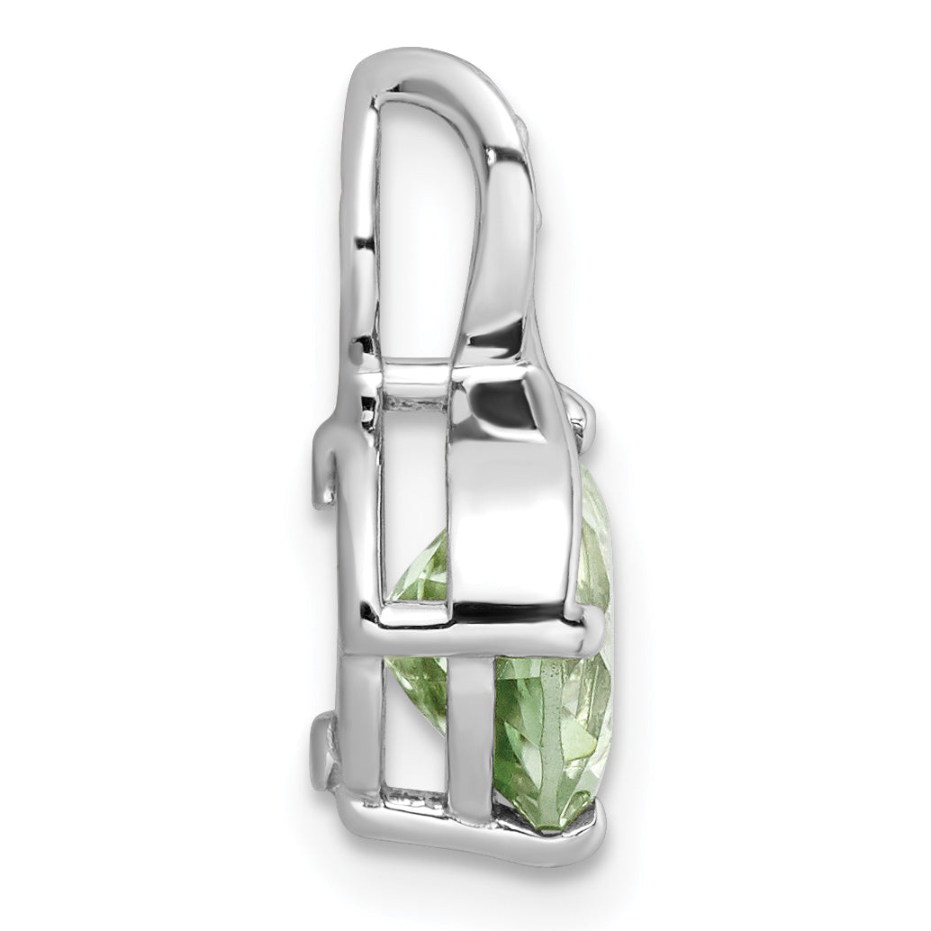 Sterling Silver Ss Rh-Plated Circle 1.86T.W. Green Quartz/White Topaz Pendant