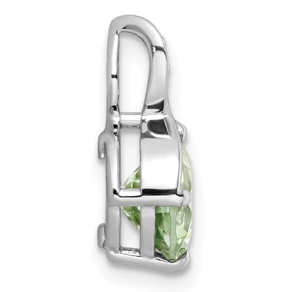 Sterling Silver Ss Rh-Plated Circle 1.86T.W. Green Quartz/White Topaz Pendant