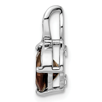 Sterling Silver Ss Rh-Plated Circle 1.86T.W. Smoky Quartz/White Topaz Pendant