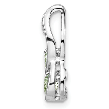 Sterling Silver Sterlingsilver Rhod-Plated .5T.W. Greenquartz/White Topaz Pendant