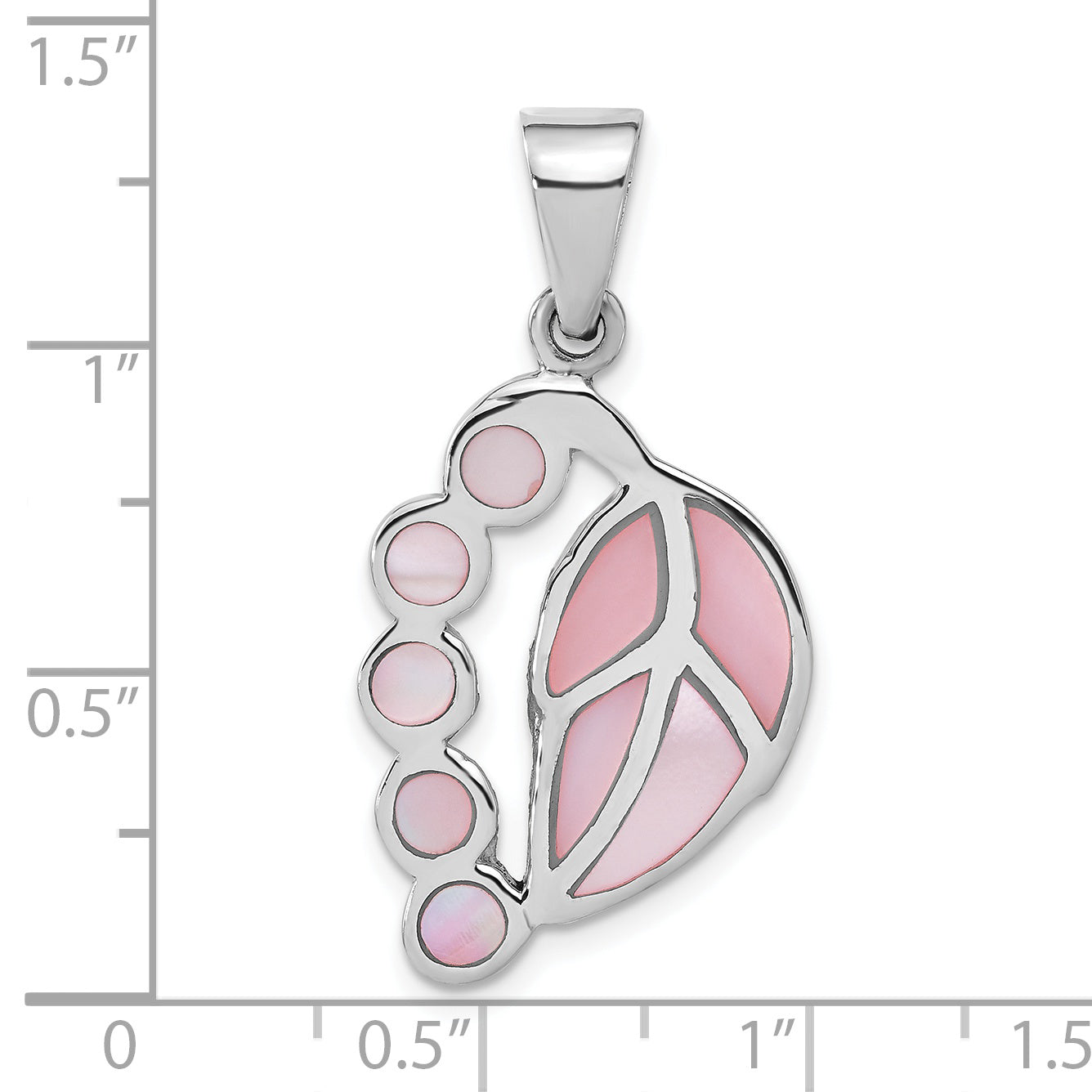 Sterling Silver Pink Shell Leaf Pendant