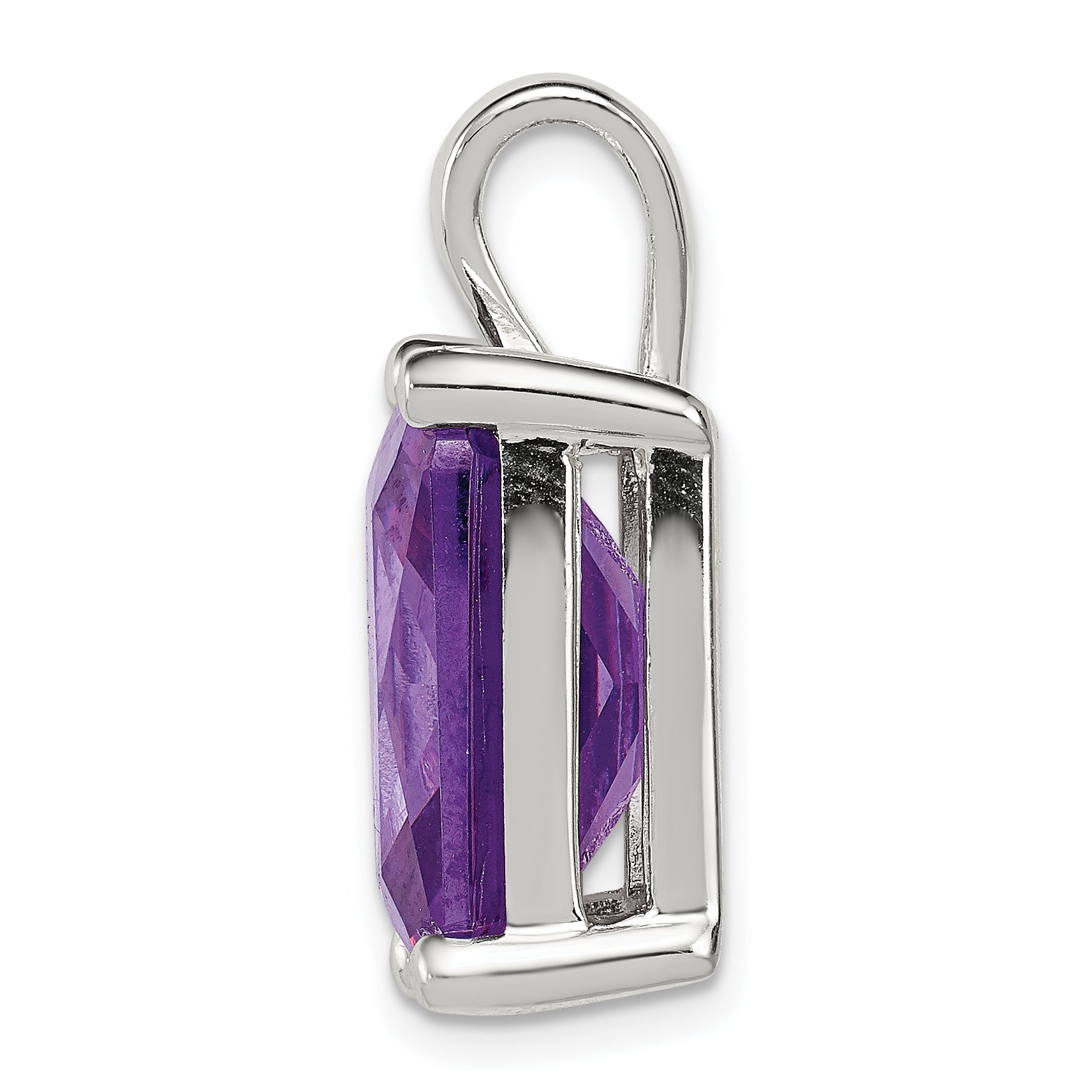 Sterling Silver Purple Cz Pendant
