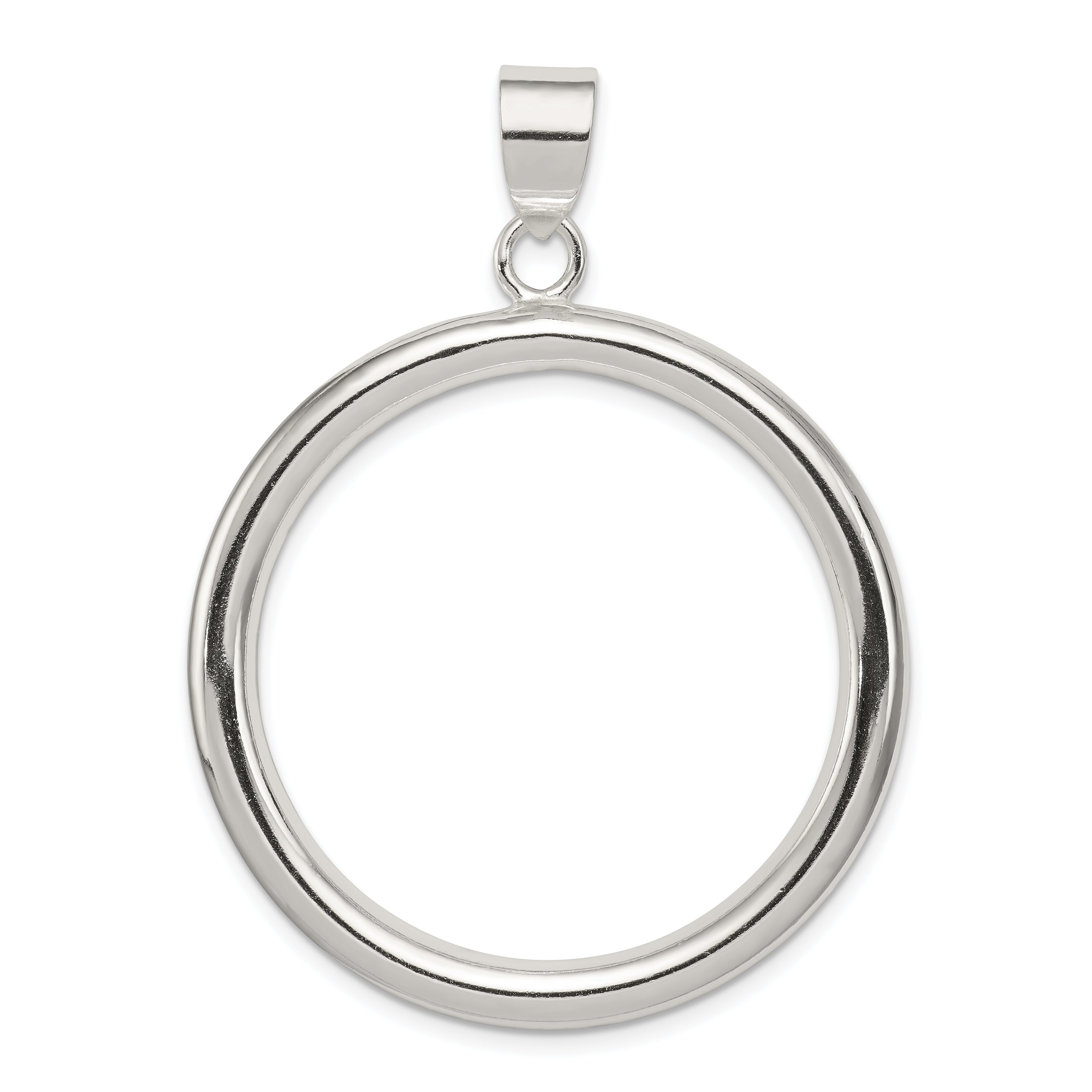 Sterling Silver Rhodium-Plated Circle Pendant