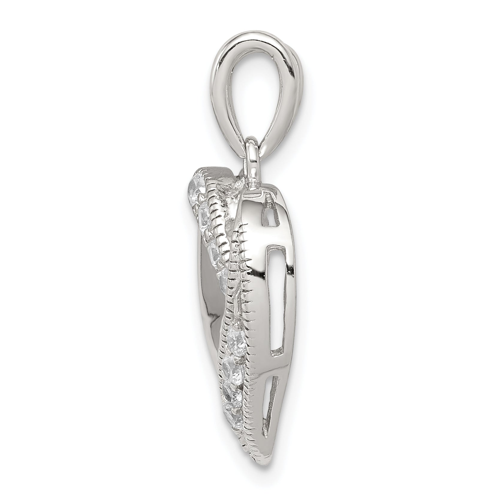 Sterling Silver Cz Heart Pendant