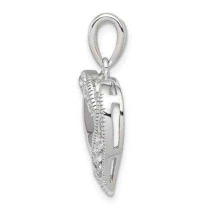 Sterling Silver Cz Heart Pendant