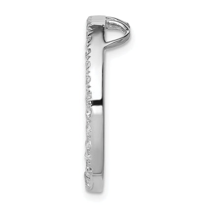 Sterling Silver Rhodium-Plated Cz Round Pendant