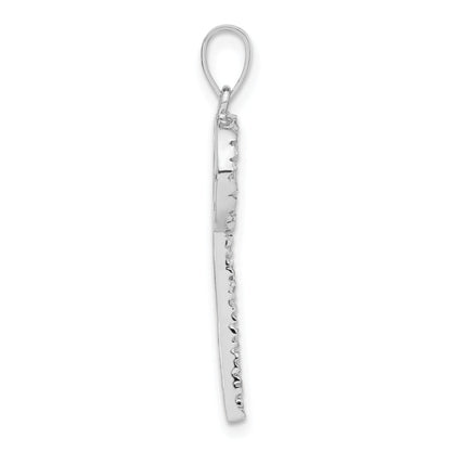 Sterling Silver Cz Key Pendant