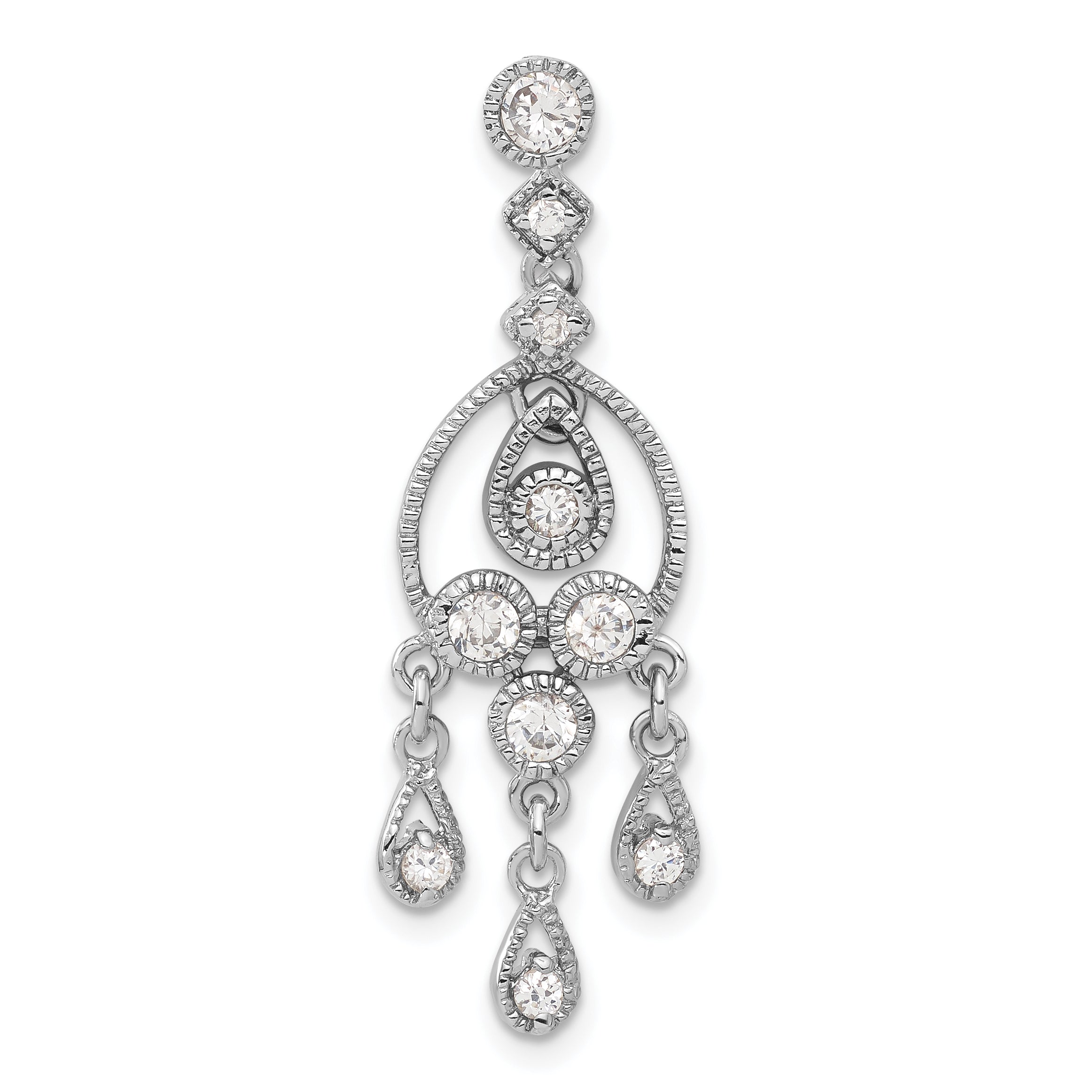 Sterling Silver Cz Chandelier Pendant