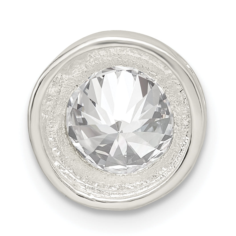 Sterling Silver 8mm Cz Round Slide