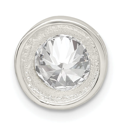 Sterling Silver 8mm Cz Round Slide