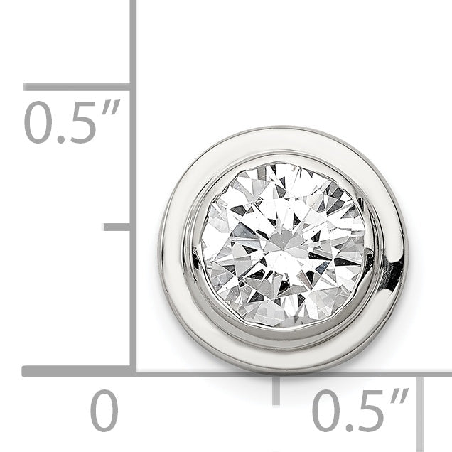 Sterling Silver 8mm Cz Round Slide