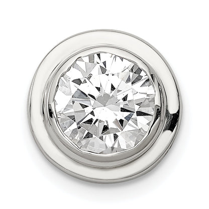 Sterling Silver 8mm Cz Round Slide