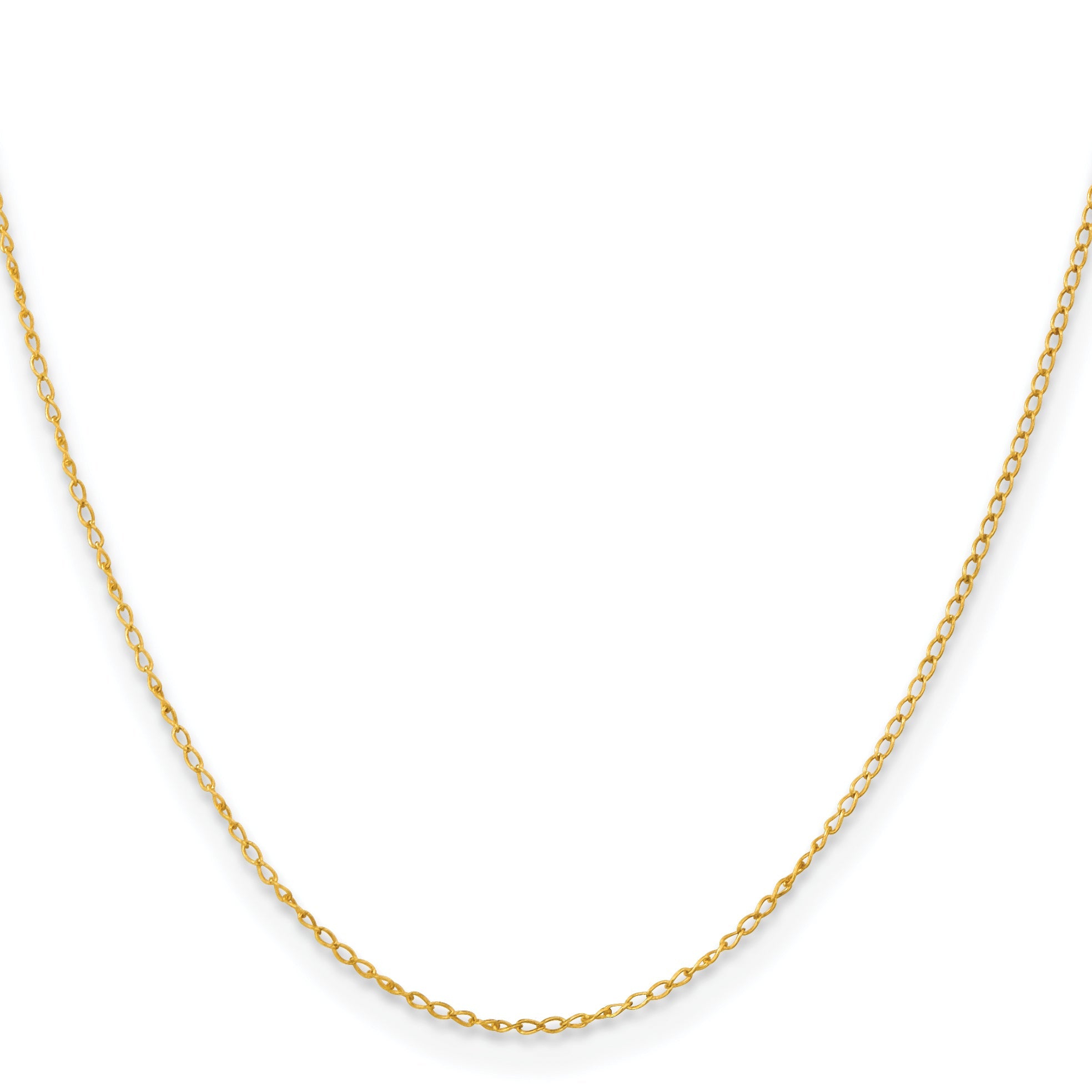 18 Inch Sterling Silver Flash Gold-Plated Curb Chain Necklace