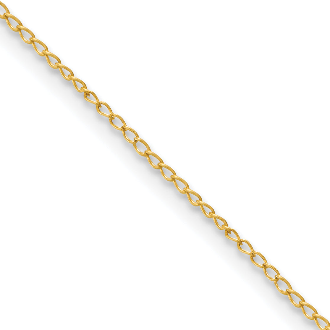 16 Inch Sterling Silver Flash Gold-Plated Curb Chain Necklace