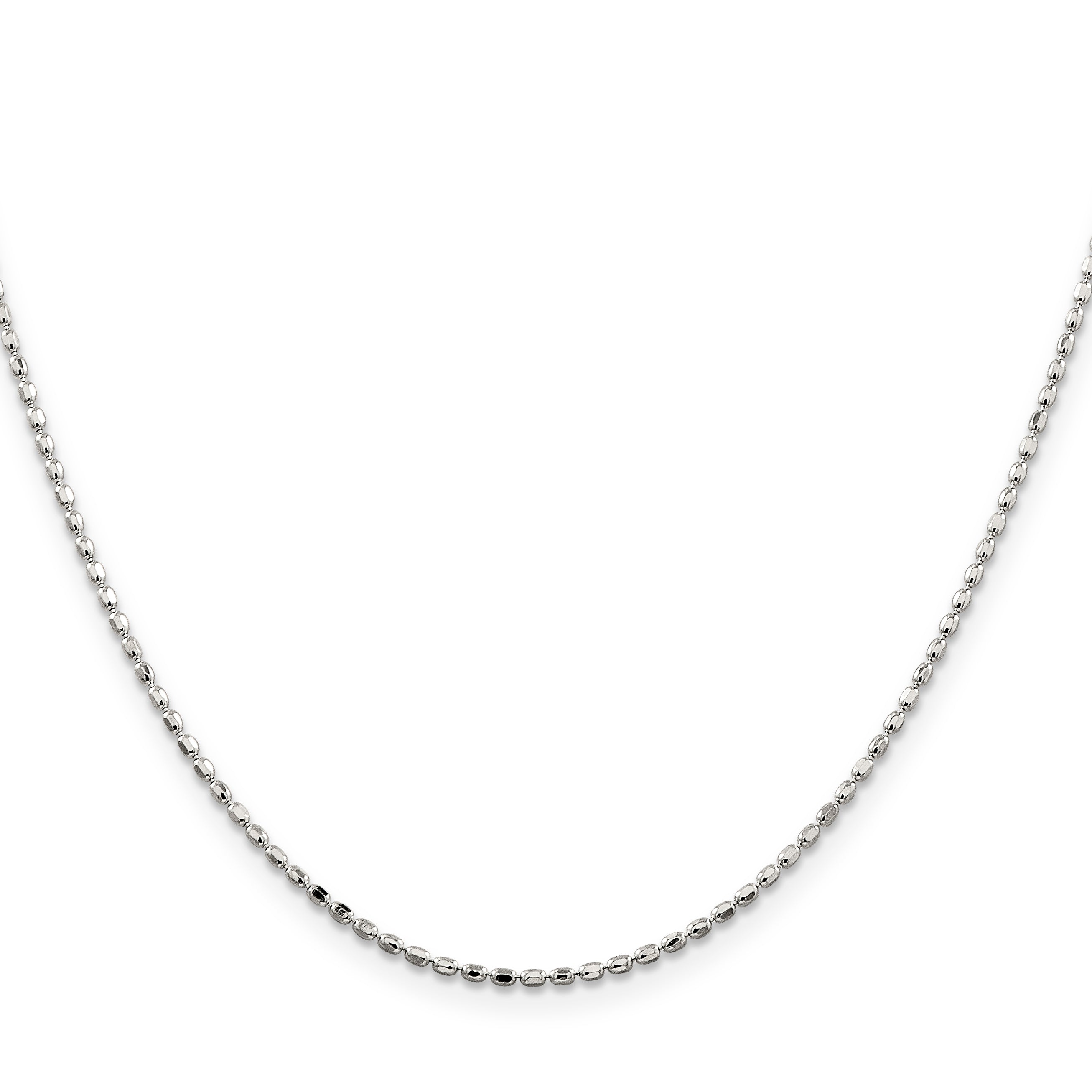 18 Inch Sterling Silver 1.5mm Fancy Beaded Chain Necklace