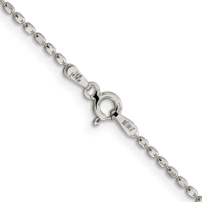 18 Inch Sterling Silver 1.5mm Fancy Beaded Chain Necklace