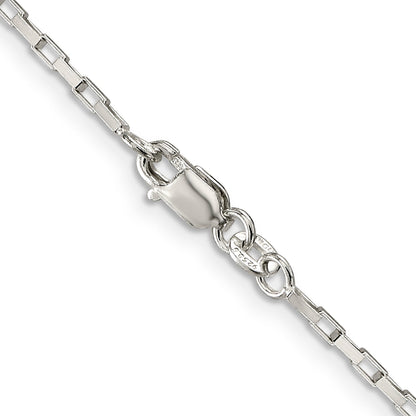24 Inch Sterling Silver 1.65mm Elongated Box Chain Necklace