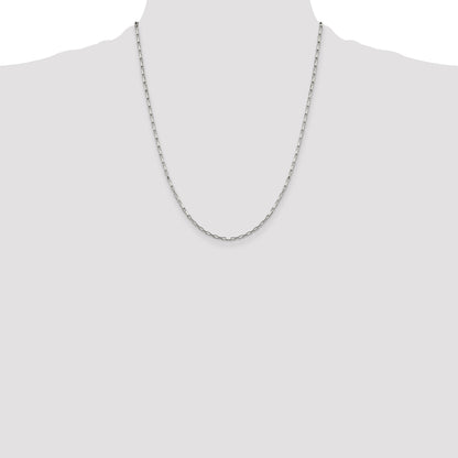 22 Inch Sterling Silver 1.65mm Elongated Box Chain Necklace