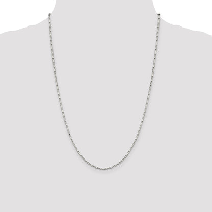 24 Inch Sterling Silver 1.65mm Elongated Box Chain Necklace
