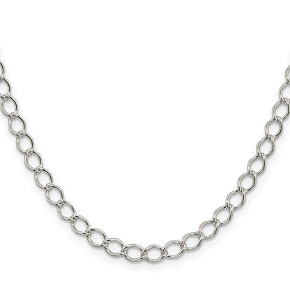 20 Inch Sterling Silver 5.75mm Fancy Open Curb Chain Necklace