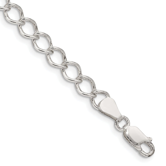 7 Inch Sterling Silver 5.75mm Fancy Open Curb Chain Bracelet