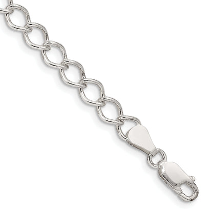 8 Inch Sterling Silver 5.75mm Fancy Open Curb Chain Bracelet