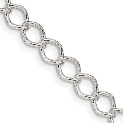 16 Inch Sterling Silver 5.75mm Fancy Open Curb Chain Necklace