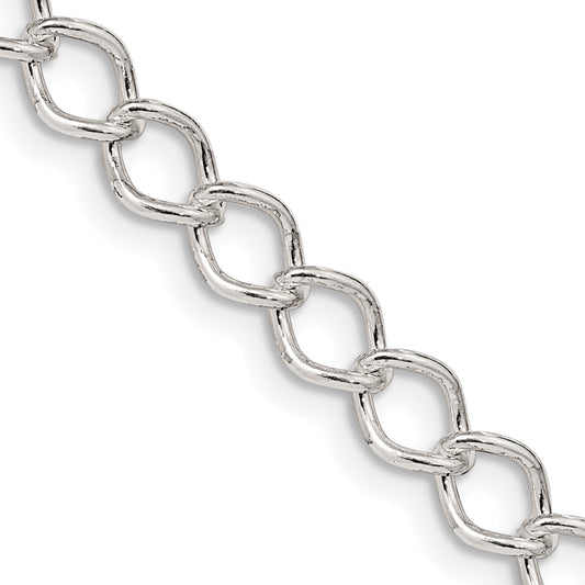16 Inch Sterling Silver 5.75mm Fancy Open Curb Chain Necklace
