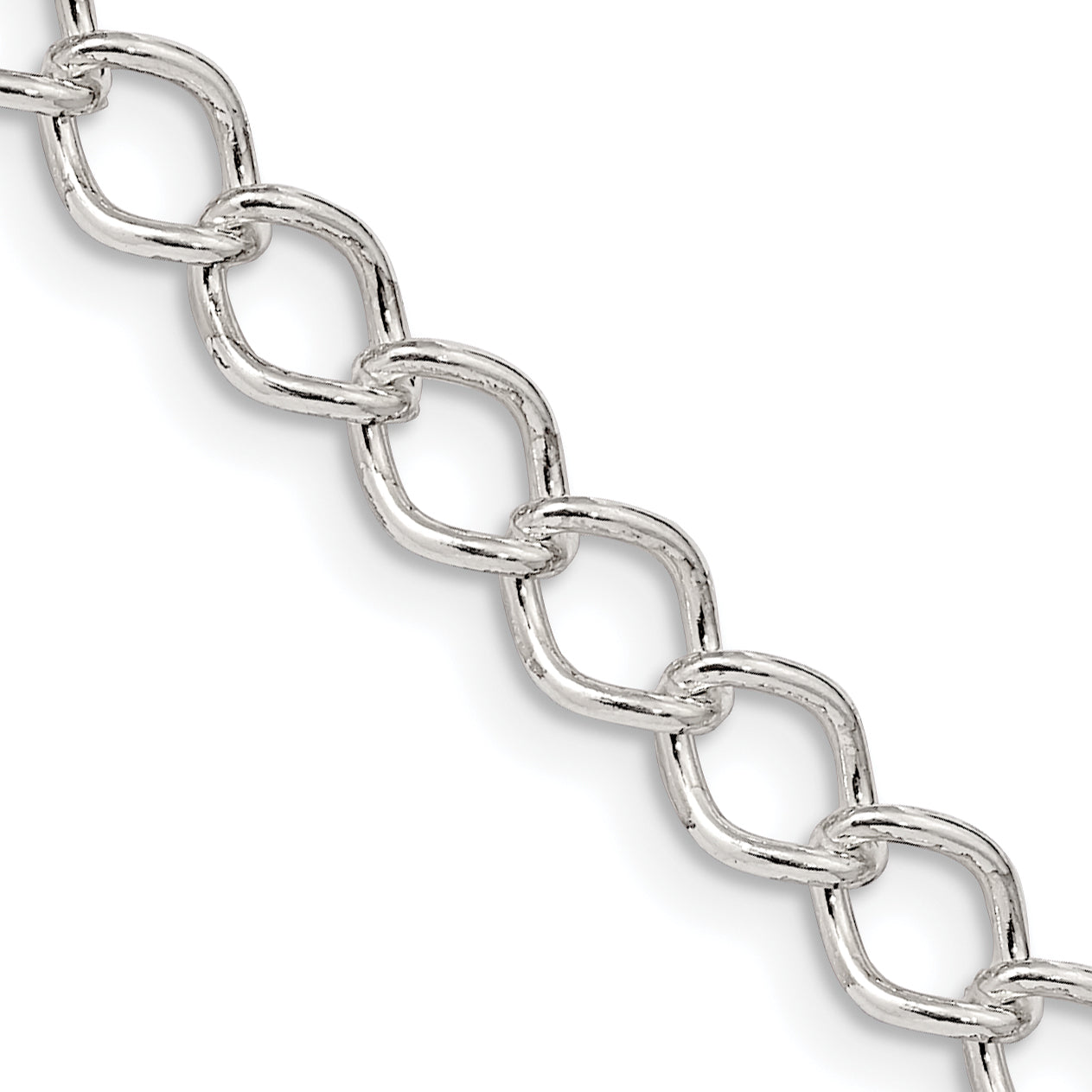 18 Inch Sterling Silver 5.75mm Fancy Open Curb Chain Necklace