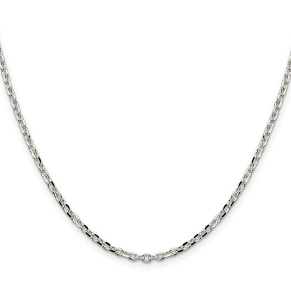 18 Inch Sterling Silver 2.75mm Diamond-Cut Forzantina Cable Chain Necklace