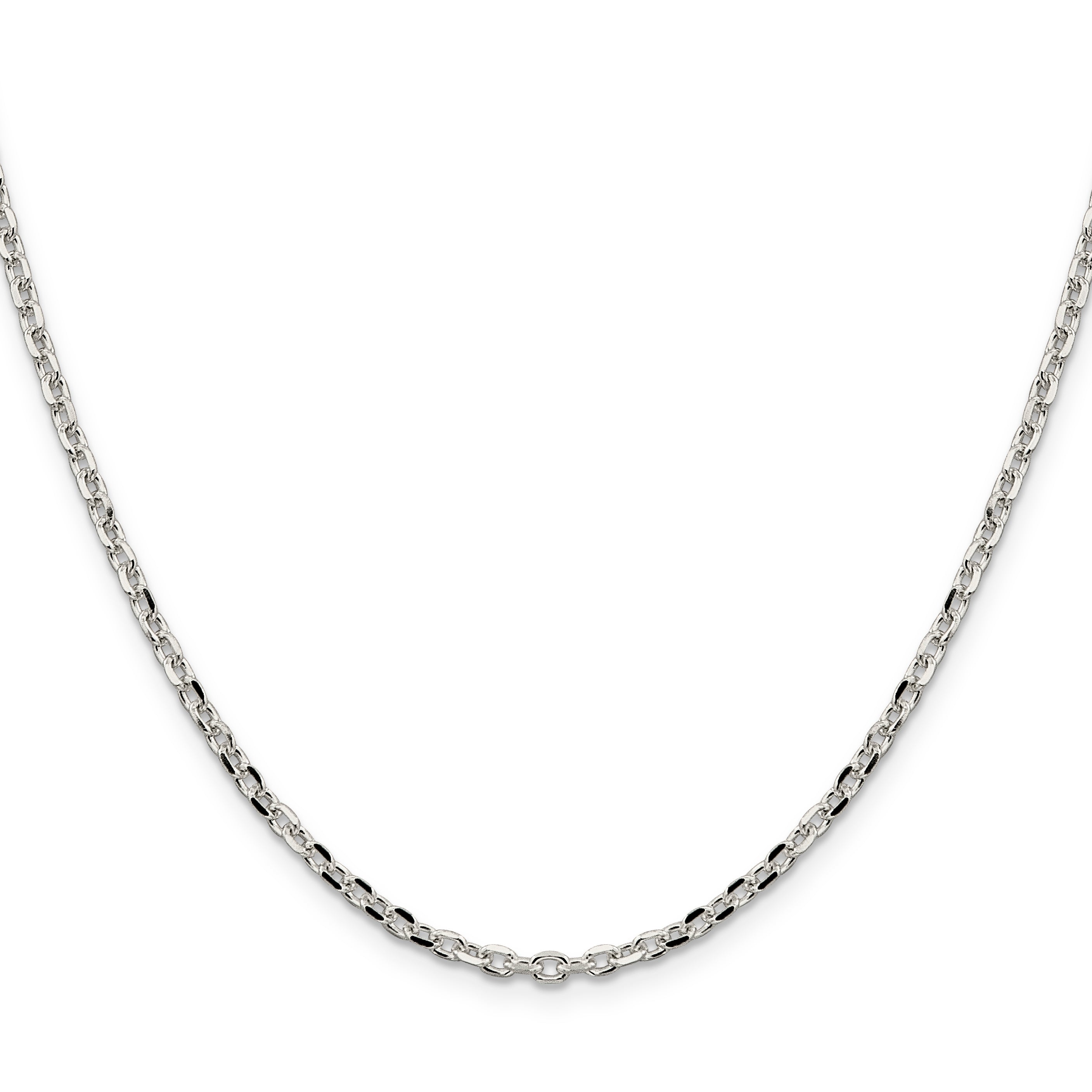 26 Inch Sterling Silver 2.75mm Diamond-Cut Forzantina Cable Chain Necklace