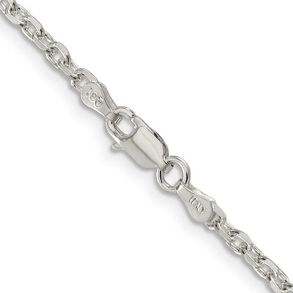 16 Inch Sterling Silver 2.75mm Diamond-Cut Forzantina Cable Chain Necklace