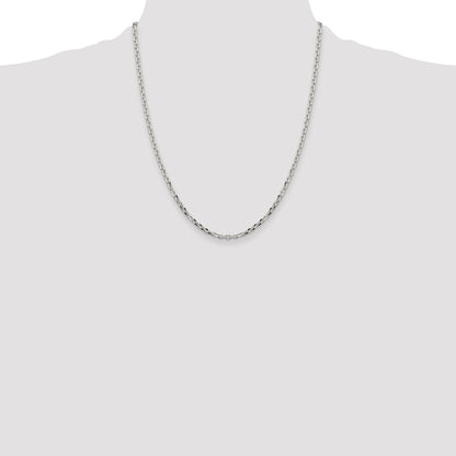 22 Inch Sterling Silver 2.75mm Diamond-Cut Forzantina Cable Chain Necklace
